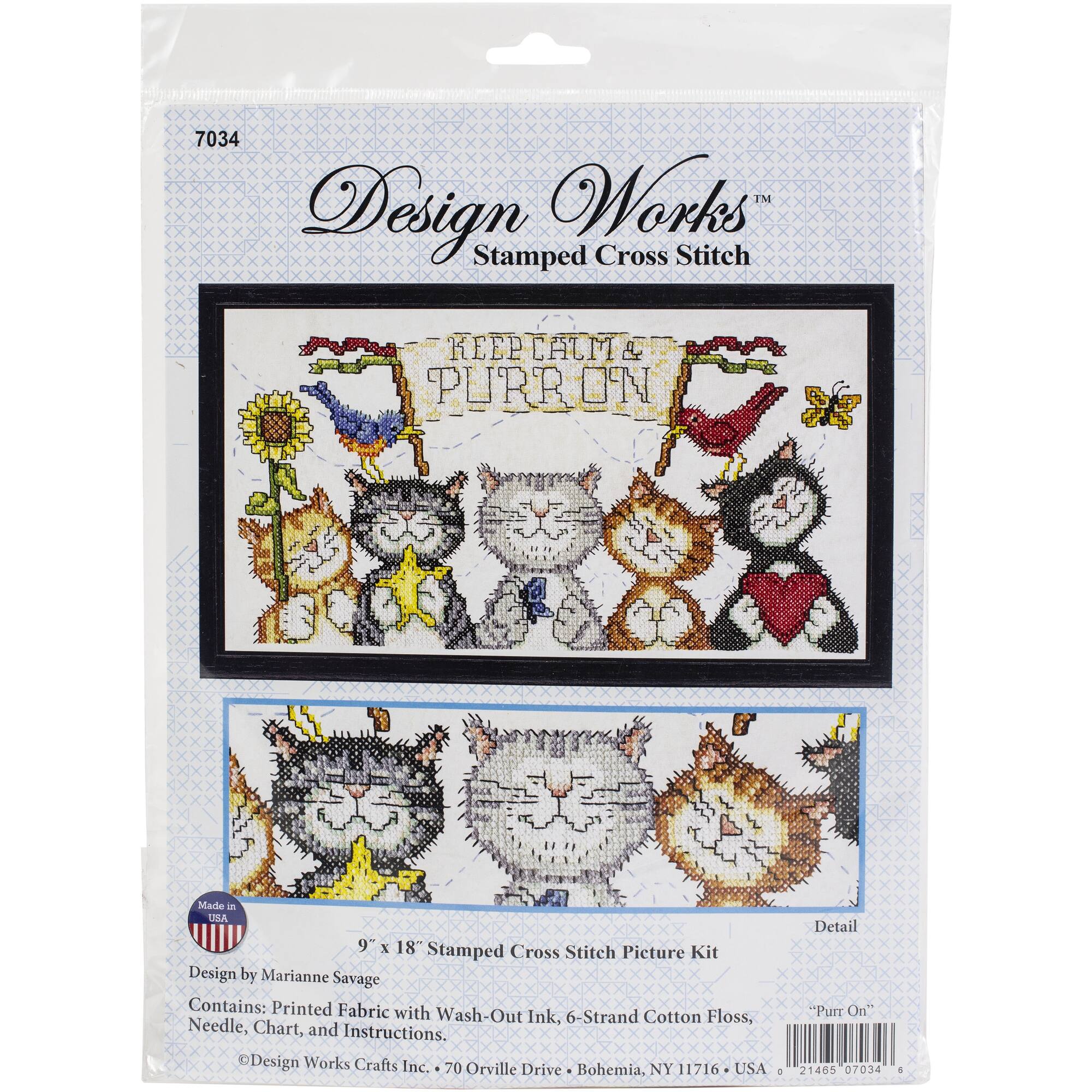 Design Works™ Purr On Stamped Cross Stitch Kit